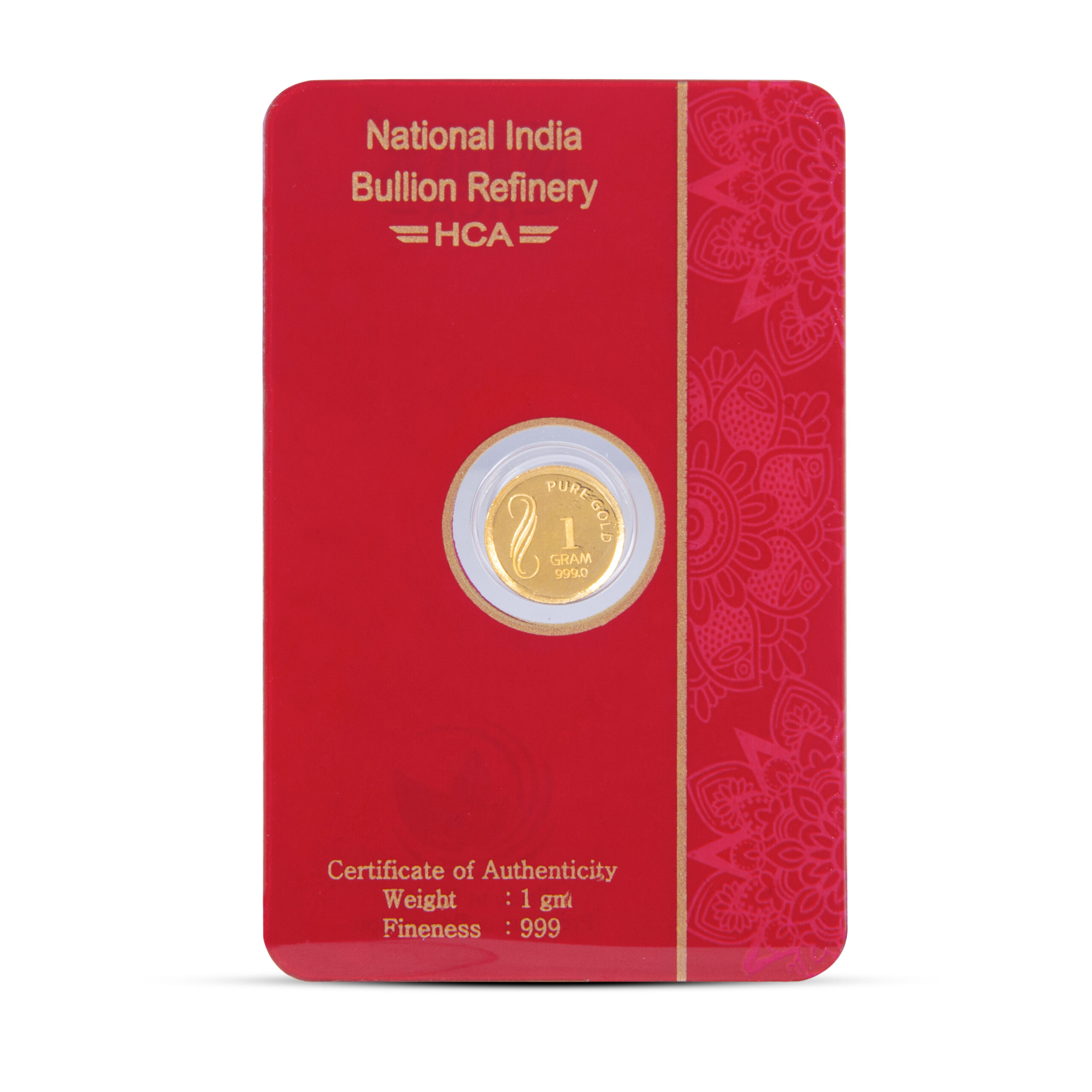NIBR 1 Grams Gold Coin 24KT 999 Purity - FKJCON24K1014